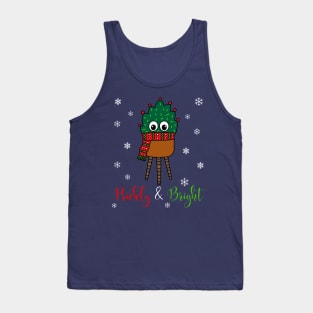 Prickly And Bright - Christmas Cactus With Scarf Tank Top